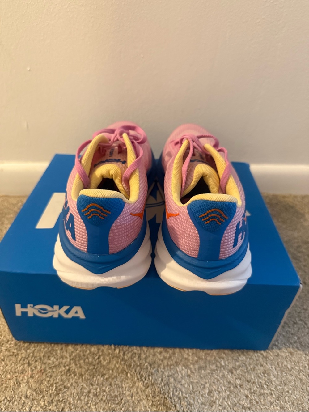 Hoka Pink, Blue & Yellow Running Shoes - Picture 3 of 6